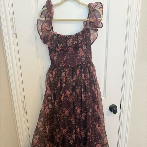 ALTAR'D STATE Valentina Ruffle Floral Maxi
Maroon Dress, Size Medium-F2 - Picture 3 of 8